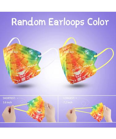 Kids Disposable Tie Dye Face Masks - 30 Pack, 4-Layer, Breathable with Elastic Earloop - Multicolor Protective Masks for Boys & Girls in School & Outdoors - Buy Online on GoSupps.com
