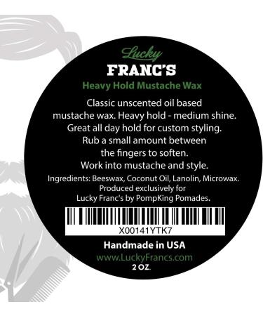 Lucky Franc's Unscented Mustache Wax - Strong Hold Men's Styling Wax - 2 Ounces - Buy Online on GoSupps.com