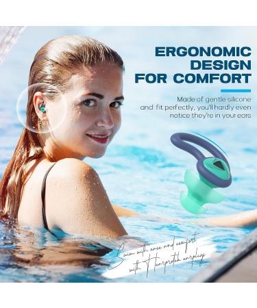 2 Pairs Swimmer Ear Plugs - Hearprotek Custom-fit Water Protection Adult Swimming Earplugs - Green - Buy Online on GoSupps.com
