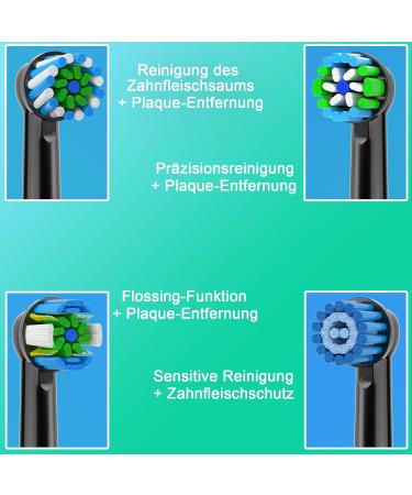 Buy WENS Sensitive Plug-In Brushes for Oral-B Electric Toothbrush | 8PC Set - Compatible with PRO1000/2000 Includes 2 Sensitive 2 Precision 2 Flow 2 Cross (Black) - Buy Online on GoSupps.com