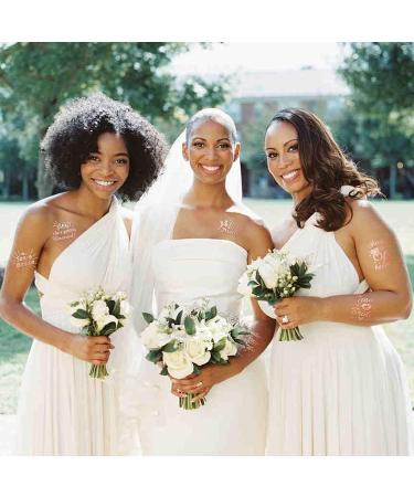 Howaf 27 Pcs Rose Gold Team Bride Metallic Temporary Tattoos - Bachelorette Party & Wedding Accessories - Buy Online on GoSupps.com