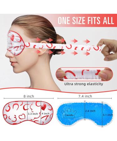 Cavoilu Cooling Silk Eye Mask for Sleeping | Gel Mask for Puffiness & Dark Circles | Stress Relief Blindfold for Home, Office, Travel | Gifts for Women - Red Heart Design - Buy Online on GoSupps.com