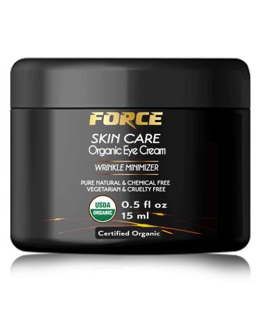 Organic Eye Cream for Appearance of Dark Circles  Puffiness  Wrinkles and Bags - for Under and Around Eyes with Organic Calendula  Bilberry and Shiitake Mushroom  pH Balancing -USDA Certified