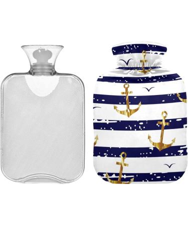 NAANLE Seagull Golden Ancer 1L Transparent Hot Water Bottle with Cover - Ideal Bed Hand & Feet Warmer for Pain Relief & Heat Therapy - Buy Online on GoSupps.com