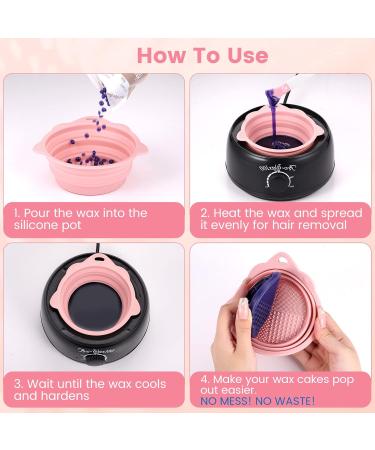 OUTXE 4 Pack Silicone Wax Warmer Liner Set with Non-Stick Bowl and Spatulas - Hair Removal Waxing Kit Replacement Liner - Buy Online on GoSupps.com