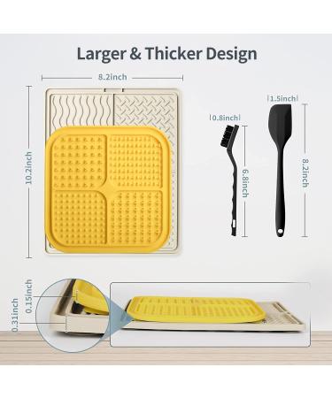 Qishare Peanut Butter Leak Mat for Dogs - Easy Clean with Spatula & Brush Suction Cup Bathing Mat (Beige) | International Shipping - Buy Online on GoSupps.com