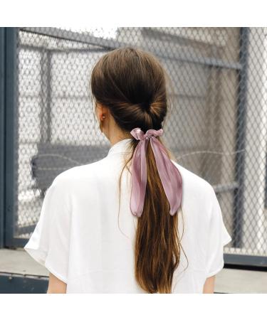 Silk Hair Scarf Scrunchies 6 Pack with Ribbon Tails - Hair Accessories for Women and Girls - Buy Online on GoSupps.com