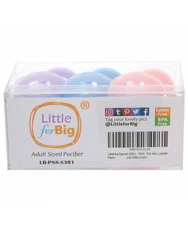 LittleForBig Bigshield Generation-II Big Sized Pacifier 3 Pack - Pink Blue Lavender - Buy Online on GoSupps.com