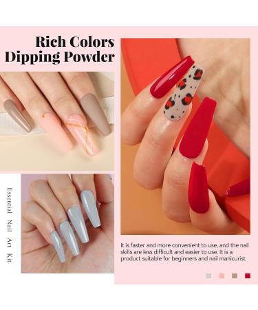 Grey 2G Dipping Powder Nail Starter Dipping Powder System French Powder No Needed Nail Lamp Fast Dry Nail Art Manicure DIY Salon Gift Set for Women Girls DIY Nail Beginner Home Salon Gift YA03-008 - Buy Online on GoSupps.com
