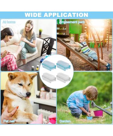 Autuuuckee Double-Sided Nail Brush Set - 4-Part Cleaning Kit for Toenails - Blue & Transparent Finger Brushes - Buy Online on GoSupps.com