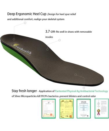 Orthotic Insoles Inserts for Plantar Fasciitis and Over-Pronation XL - Men 12-14 | High Arch Support, Deep Heel Cup, Lightweight Shock Absorbing Relief - Buy Online on GoSupps.com