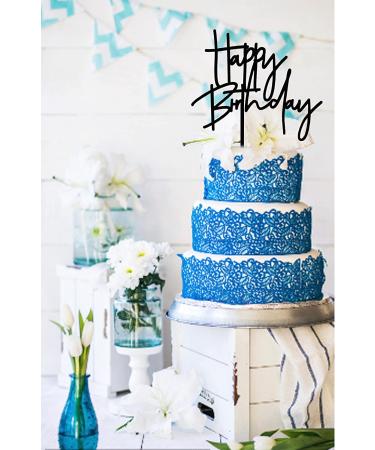 DIY Happy Birthday Cake Topper - Black Acrylic | Customizable Decorations - Buy Online on GoSupps.com