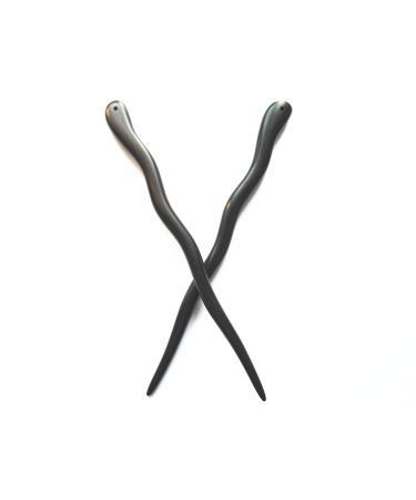 Myhsmooth Zz-bg-charming 2 Count Hair Sticks Natural Ebony (Black Sandalwood) Handmade Carved Hair Clip Shawl Hair Pins Pack of 2 Pcs :Charming