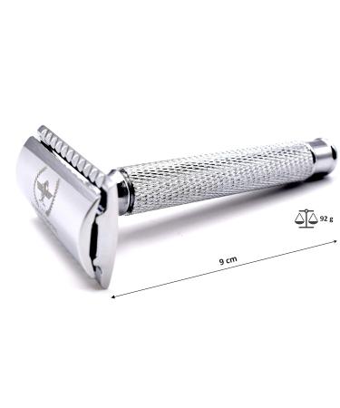 Roman Empire Shaving Razor Hobel Caesar - Premium Safety Razor Set for Men & Women with 20 Astra Derby Shark Treat Blades - Elegant Wet Shaving Solution - Buy Online on GoSupps.com