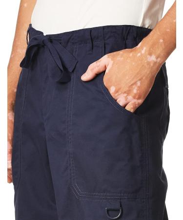 KOI James Men's Elastic Scrub Pants - Zip Fly, Drawstring Waist - Navy (Large) - Buy Online on GoSupps.com