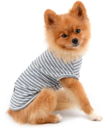 Paidful 100% Cotton Striped T-Shirt for Small Dogs - Sleeveless Chihuahua & Yorkshire Summer Wear | Size L (Back Length 30cm Bust 42cm) - Perfect for Young Girls - Buy Online on GoSupps.com