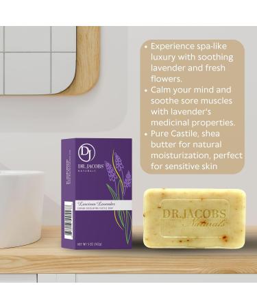 Dr Jacobs Naturals Triple Milled Loofah Exfoliating Castile Bar Soap - Luscious Lavender 5 oz | Buy Internationally - Buy Online on GoSupps.com
