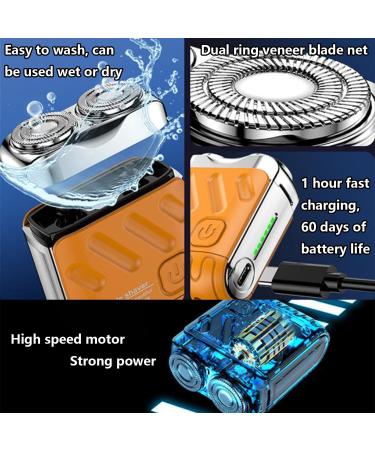 Beard Shaver Traveler Mini and Portable Suitcase Design Portable Mini Rotary Electric Shaver for Men Pocket Shaver USB Mini Shavers for Men (Orange) - Buy Online on GoSupps.com