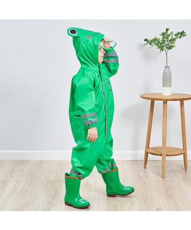De feuilles Kids Button Rain Suit | Waterproof Puddle Suits with Hood | Green | 2-3 Years - Buy Online on GoSupps.com