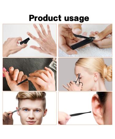 Professional Stainless Steel Manicure Kit - 8 in 1 Nail Clippers Set for Men and Women - Grooming Scissors, Tweezers, Ear Pick, Nail File - Black/Red Gift Set - Buy Online on GoSupps.com