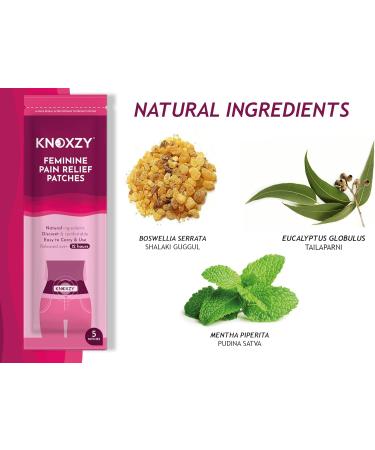 KNOXZY Feminine Pain Relief Patches (5 Patches) for Period, Menstrual, Endometriosis & PCOS Pain Relief | Pack of 1 - Buy Online on GoSupps.com