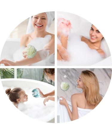 LuckyOpt Shower Puff Loofah Set 3Pc Loofah Sponge with Hanging String Bath Ball for Skin Exfoliating Scrubbing & Cleaning Bath Scrubber for Women Men Shower Pouf for Use in Shower(A) - Buy Online on GoSupps.com