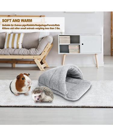 HzNzYHD 2 PCS Guinea Pig Bed Set with Cage Mat Soft Warm Hamster Bed Cave Nest Cushion for Small Animal Chinchilla Hedgehog Ferret Bunny gray - Buy Online on GoSupps.com