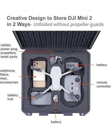Lykus Titan MM210 Waterproof Hard Case for DJI Mini 2 SE/Fly More Combo - Propeller Guards On - CASE ONLY - Buy Online on GoSupps.com