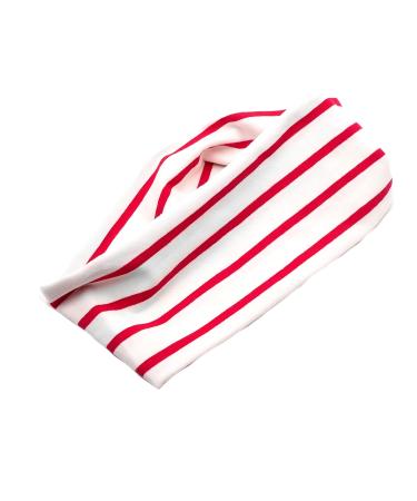 Woman wide cotton JERSEY hairband "Anchor Maritime" from the sewing workshop brittameier (white striped red)