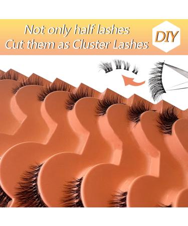 TIMELABS 3D Fluffy False Half Lashes | Natural Wispy Cat Eye Style | 10MM Short Soft Faux Mink | 10 Pairs - Buy Online on GoSupps.com