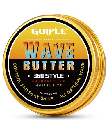 OZWave 3.5 OZ Wave Grease for Men's Layered Waves - Moisture Control and Silky Shine Cream with Shea Butter and Beeswax for Wolfing