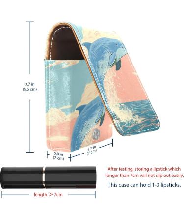 Buy Cartoon Dolphin Leather Lipstick Case - Mini Organizer with Mirror for Lip Gloss & Lipstick | International Shipping - Buy Online on GoSupps.com