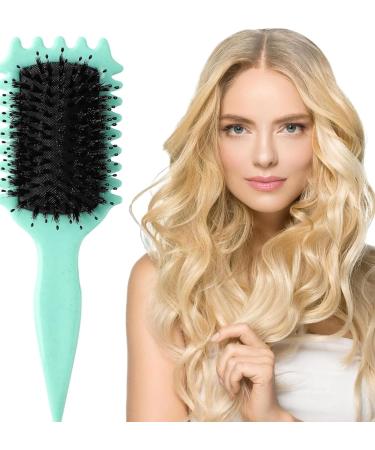 NILUTO Curl Defining Brush Curly Hair Brush Curl Brush for Curly Hair Curl Define Styling Brush Shaping and Defining Curls For Women Men Less Pulling and Curl Separation (1pcs Green)