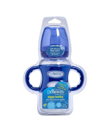 Dr. Brown's Wide-Neck Sippy Bottle 6M+, 9 oz Blue | Durable Baby Feeding Solution - Buy Online on GoSupps.com