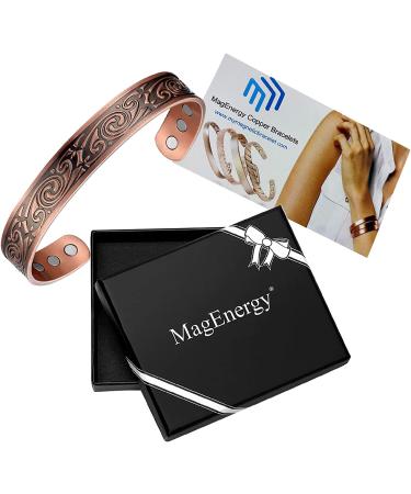 Mens Viking Pattern 99.9% Pure Copper Magnetic Bracelet - 6.7inches with 6 Magnets for Joint Pain Relief & Arthritis, RSI, Carpal Tunnel - Copper Bracelet for Men - Buy Online on GoSupps.com