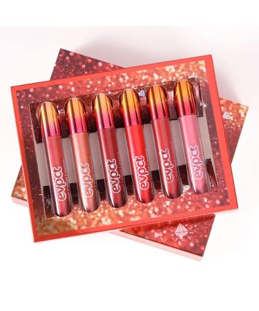 6Pcs Matte to Glitter Liquid Lipstick Set - Long Lasting 6 Color Kit for Women - Diamond Shiny Dark Red Pink Purple Glitter Sparkle Glossy Metallic Shimmer - Waterproof Lip Gloss (Pack of 1) - Buy Online on GoSupps.com