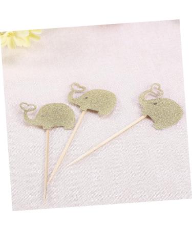 TOPBATHY 3pcs Animal Cake Decorations Wedding Cake Decorations Elephant Cupcake Topper Party Cake Picks Paper Cups Appetizers Birthday Baby Shower Elephant Cupcake Picks Wooden Fruit Blush Golden medium - Buy Online on GoSupps.com