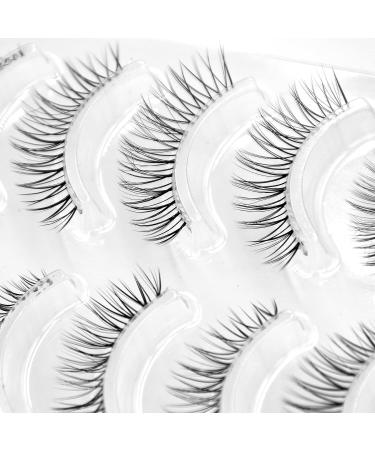 KISSNOWY 5Pairs Natural Manga Anime Clear Band Eyelashes Extension for Cosplay Makeup - C-03 - Buy Online on GoSupps.com