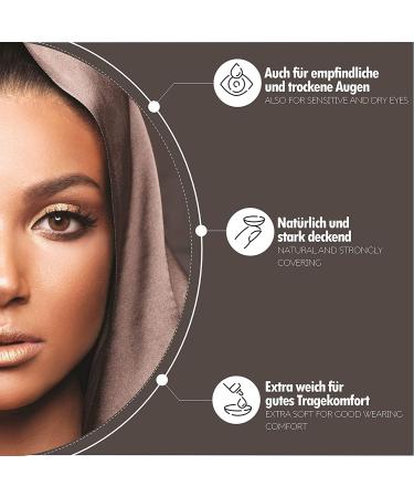 Anesthesia Colored Contact Lenses - Addict Marron (Dioptria -2.50) | Monthly Lens for Dark Eyes - 6 Months of Natural Dark Brown Coverage - Buy Online on GoSupps.com