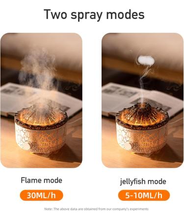 560ML Essential Oil Aromatherapy Volcano Diffuser with Remote Control | Flame Humidifier for Bedroom | White 10W Air Diffuser - Buy Online on GoSupps.com
