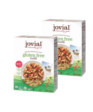 Jovial Fusilli Gluten-Free Pasta | Whole Grain Brown Rice Fusilli Pasta | Non-GMO | Lower Carb | Kosher | USDA Certified Organic | Made in Italy | 12 oz (2 Pack)