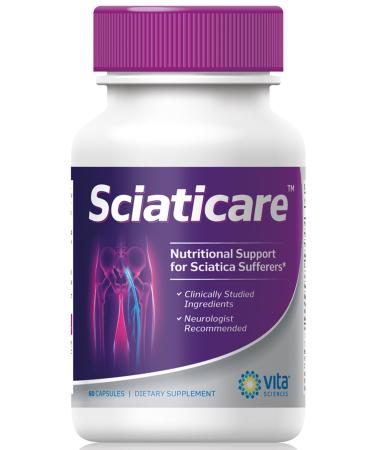 Sciatica Nerve Pain Relief Supplement Vitamins with Natural R-ALA Form 10X STRENGTH, NOT Synthetic Alpha Lipoic Acid (ALA) - Lower Lumbar Sciatic, Sciatica, Back pain, Hip, Thigh, Leg, Foot Sciaticare