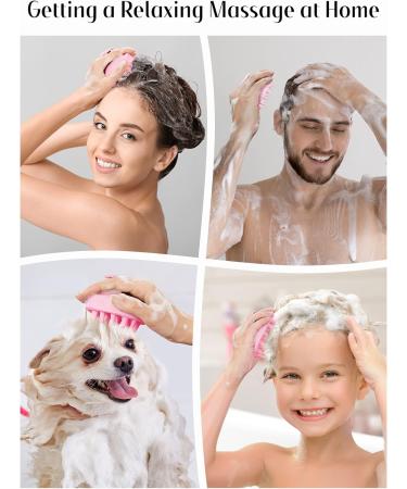 Heeta Scalp Massage Brush - Soft Silicone Bristle Head Massager for Scalp Relaxation & Hair Care - Ideal for Men Women & Children - Pink - Buy Online on GoSupps.com
