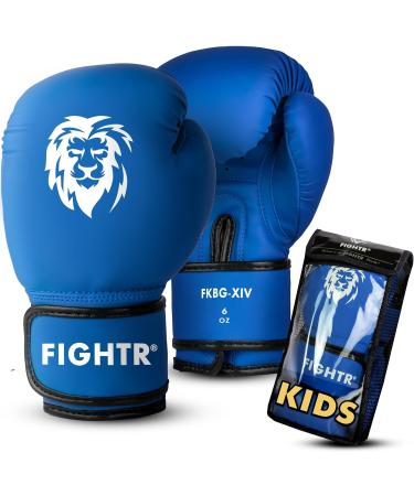 Fightr children boxing gloves with the best seat for maximum protectionJunior boys and girls |For boxes MMA Muay Thai kickboxing & martial arts 04 06 oz |including carrying bag 06 oz blue