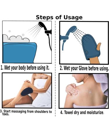 Bvanzo Exfoliating Glove for Dead Skin and Fake Tan Removal - Shower Mitt for Skin Refreshing and Cleansing - Pink - Buy Online on GoSupps.com