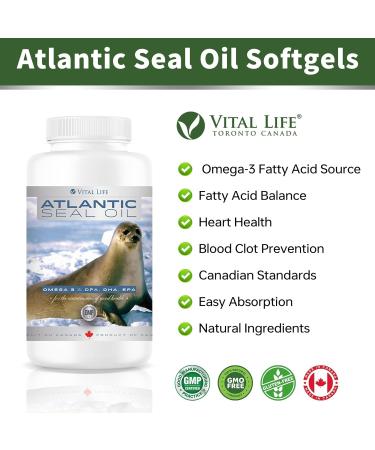 Vital Life Atlantic Seal Oil 500mg * 300 Softgels - Natural Rich Source of Omega-3 Fatty Acids & DPA/DHA/EPA for Optimal Health - Better Absorption - Boost Brain Power - Maintain Cardiovascular Health - Lower Cholesterol & Triglyceride - Anti-Inflammation - Buy Online on GoSupps.com