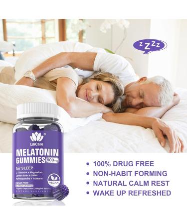 Melatonin Gummies 10mg 20mg for Adults, Extra Strength with L-Theanine, Ashwagandha, Magnesium, Turmeric, GABA, Lemon Balm and Chamomile for Supports Health Circadian Rhythm, Vegan Grape Flavor 60 Count (Pack of 1) - Buy Online on GoSupps.com