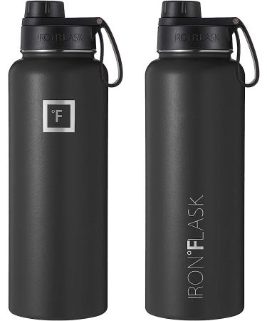 IRON FLASK 40oz Sports Water Bottle - Vacuum Insulated Stainless Steel - Leak Proof - Midnight Black - Buy Online on GoSupps.com