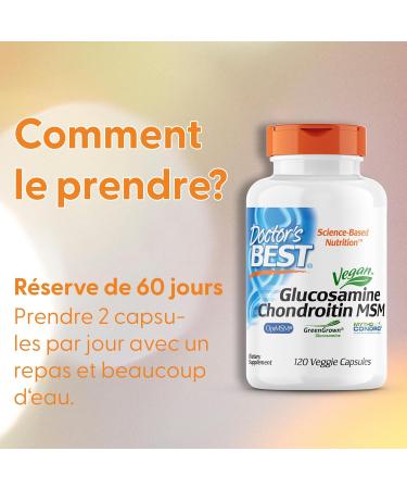 Doctor's Best Vegan Glucosamine Chondroitin MSM High Dosed 120 Vegan Gluten Free Vegetarian Non-Soy Non-GMO - Buy Online on GoSupps.com