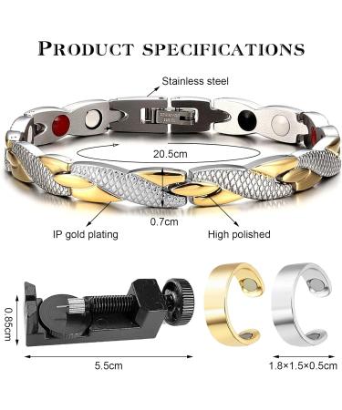 KDUH Magnet Hard Band - 2 Elegant Magnetic Therapy Bracelets for Anti-Fatigue Slimming & Improved Circulation - Lymphatic Drainage & Weight Loss Enhancer - Buy Online on GoSupps.com